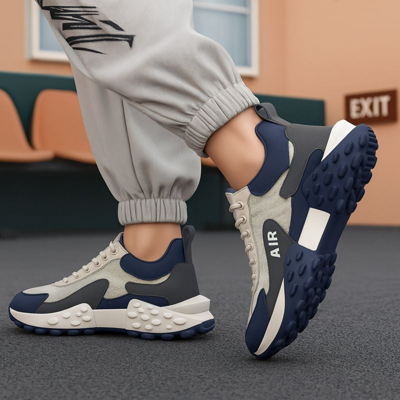 Men's Light Weight Mid Top Platform Fashion Synthetic Leather Sneakers